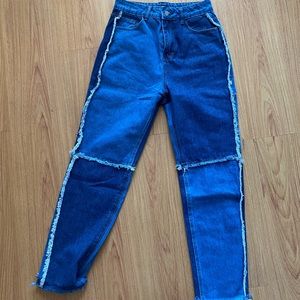 Color patch jeans